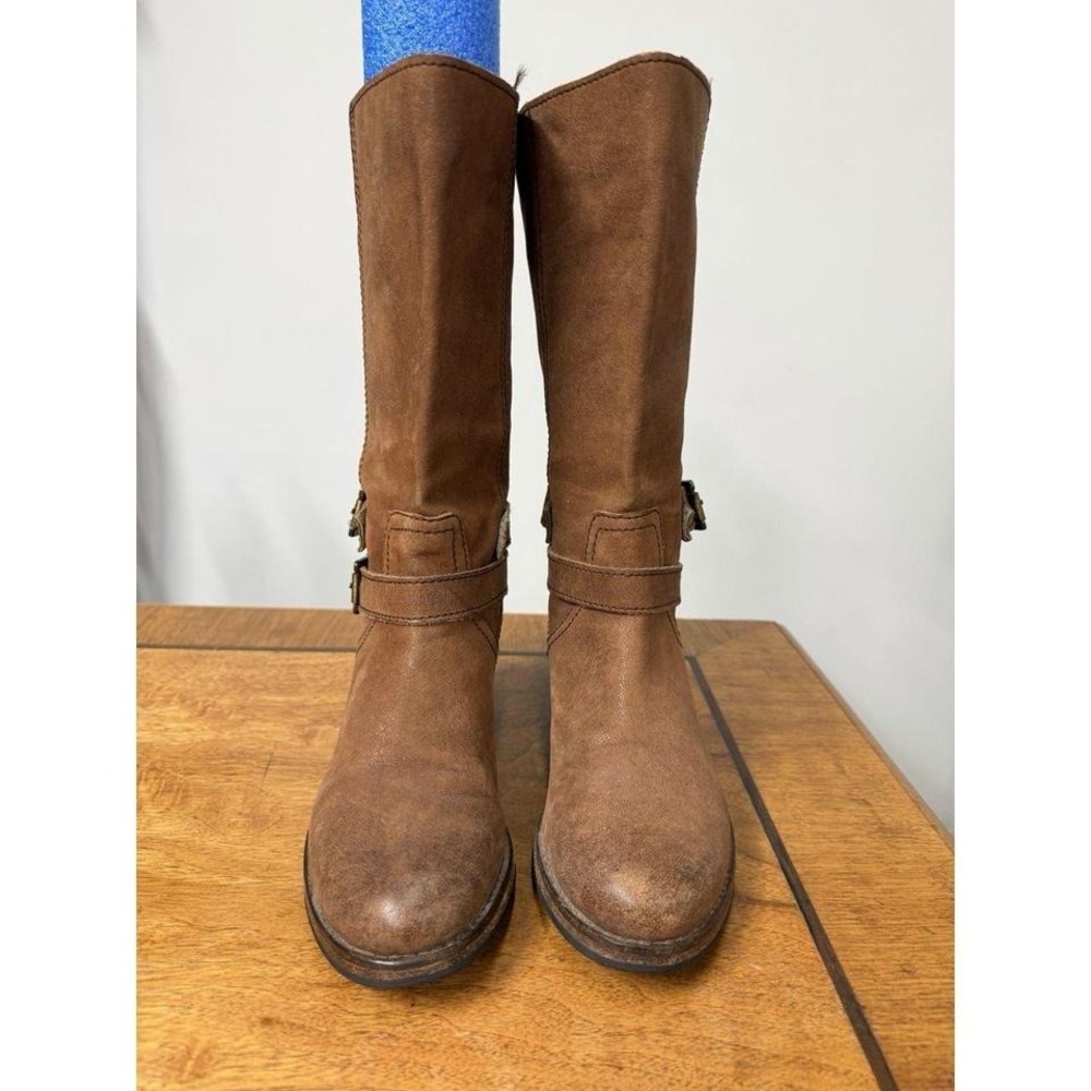 Vtg Johnston & Murphy Women's 6 Vero Cuoio Brown Leather Calf High Riding Boots - Picture 7 of 7